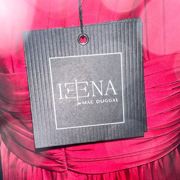 SOLD - High Neck Ruffle Sleeve Pleated Keyhole Gown - Picture 7 of 7